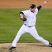 Detroit Tigers' pitcher Phil Coke throws the final pitch of the ninth inning to pop up the last out beating the Yankees 8-1 during Game 4 of the ALCS and advancing to the World Series at Comerica Park in Detroit on Thursday night.